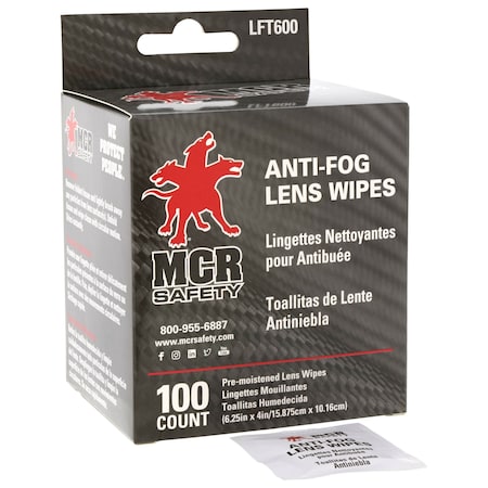 Mcr Safety Glasses, Lens Fog Buster Towelettes 6 Boxes, 600PK LFT600